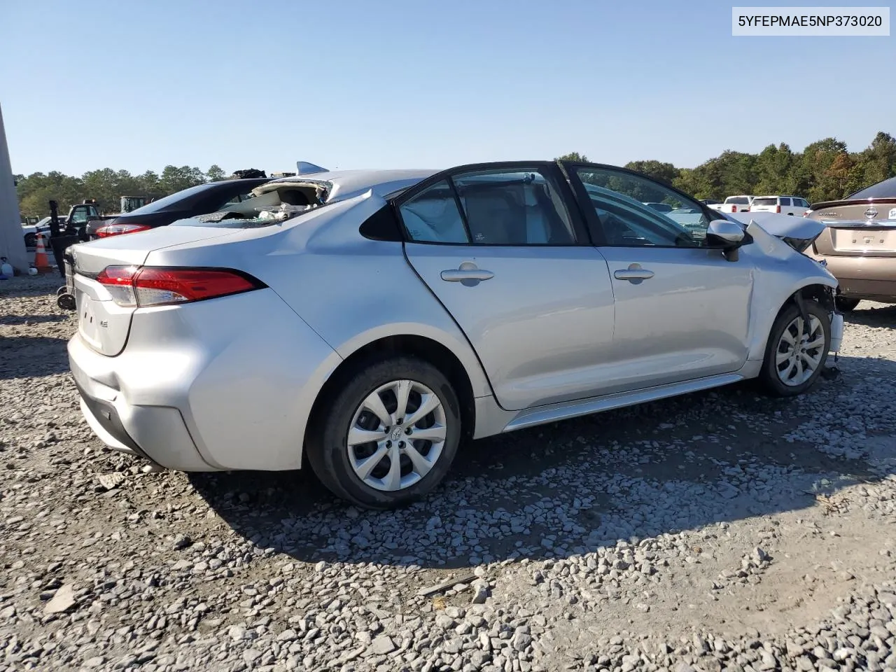 2022 Toyota Corolla Le VIN: 5YFEPMAE5NP373020 Lot: 75908224