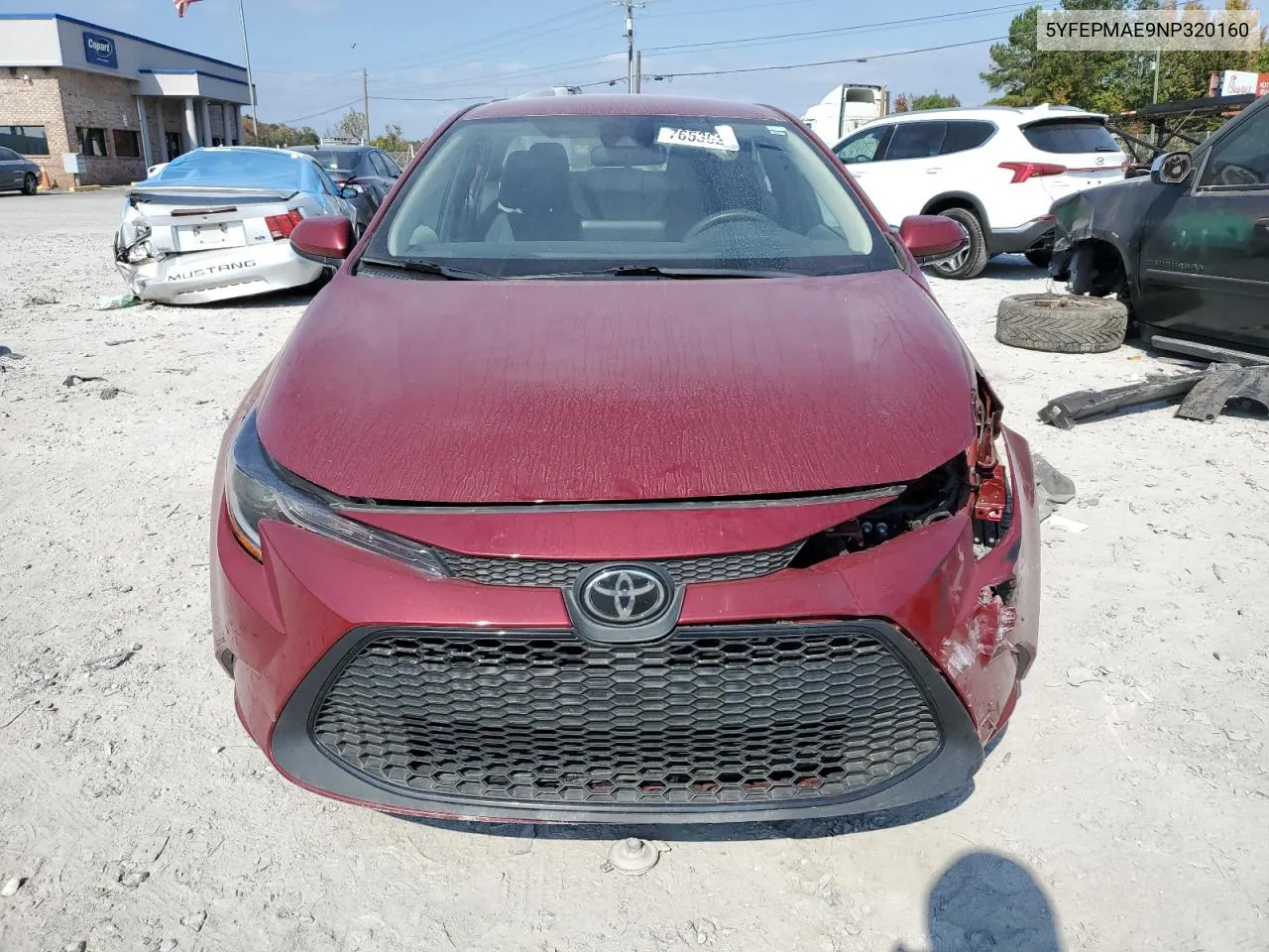 2022 Toyota Corolla Le VIN: 5YFEPMAE9NP320160 Lot: 76536274