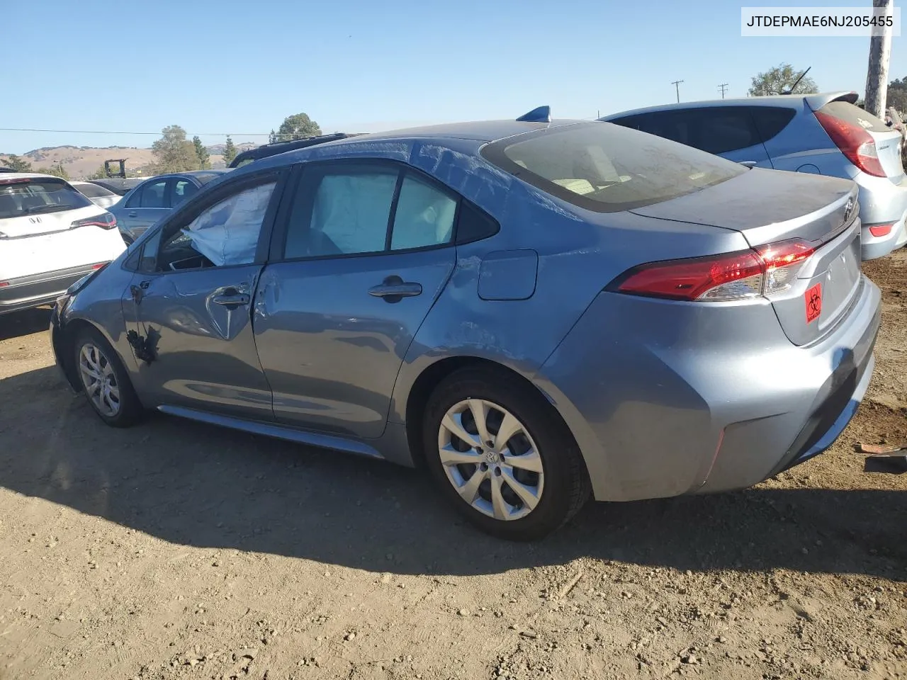 2022 Toyota Corolla Le VIN: JTDEPMAE6NJ205455 Lot: 76590274