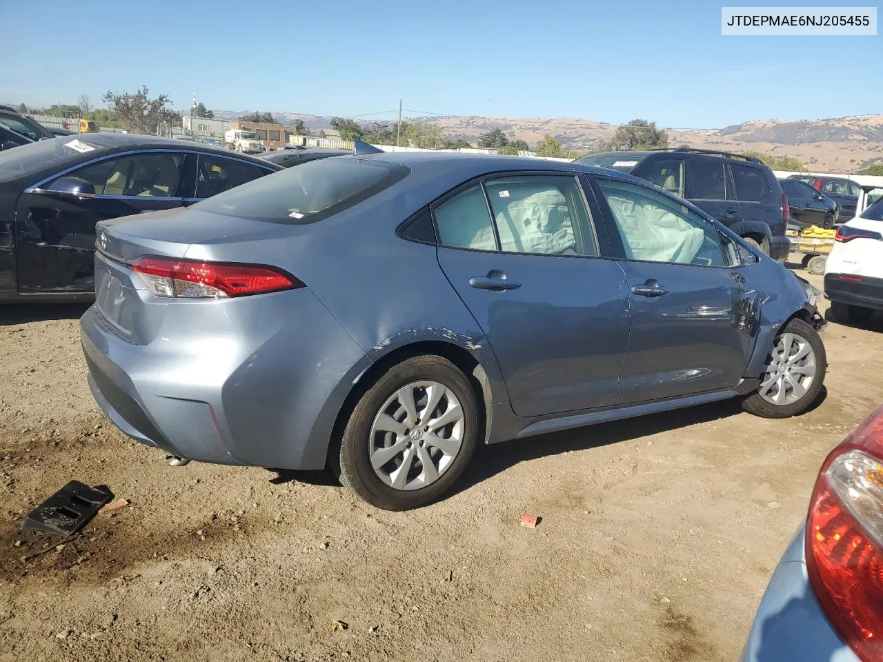 2022 Toyota Corolla Le VIN: JTDEPMAE6NJ205455 Lot: 76590274