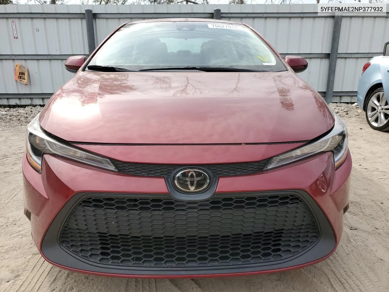 2022 Toyota Corolla Le VIN: 5YFEPMAE2NP377932 Lot: 76627944