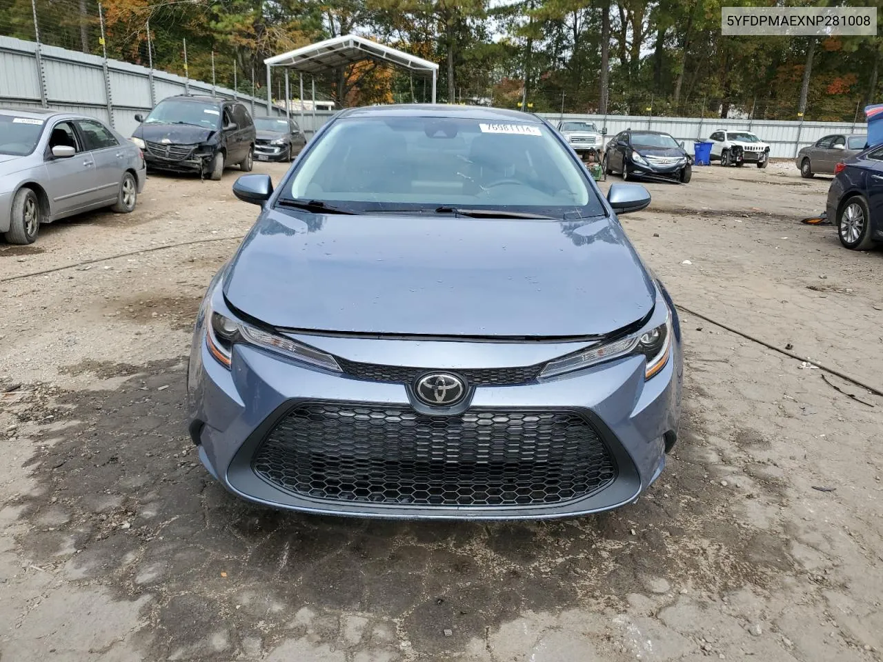 2022 Toyota Corolla L VIN: 5YFDPMAEXNP281008 Lot: 76981114