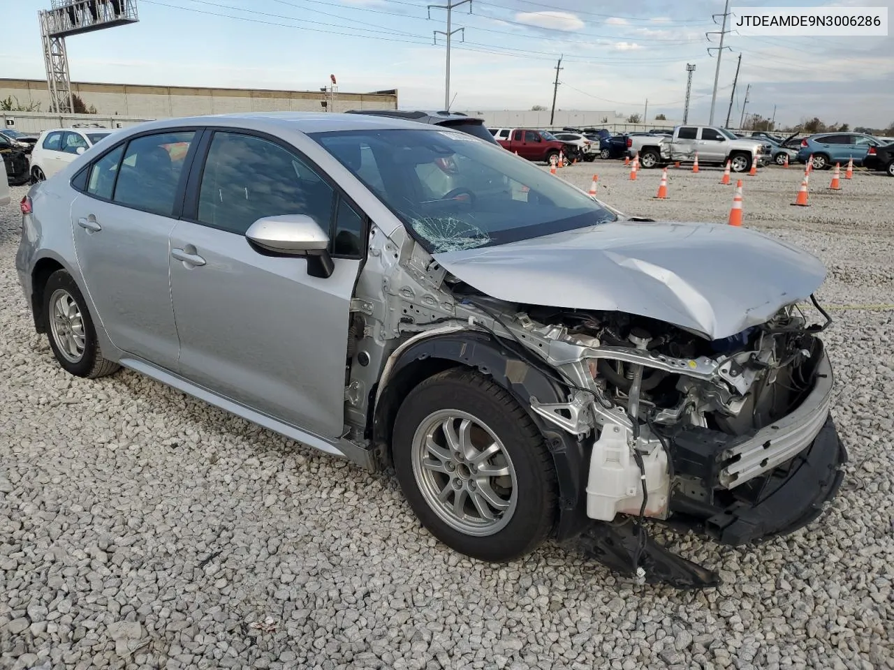 2022 Toyota Corolla Le VIN: JTDEAMDE9N3006286 Lot: 77020964