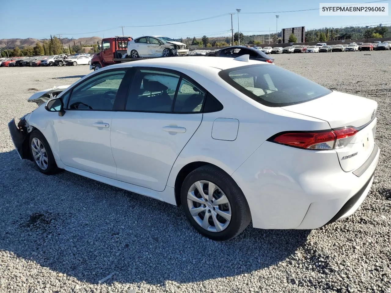 2022 Toyota Corolla Le VIN: 5YFEPMAE8NP296062 Lot: 77036494