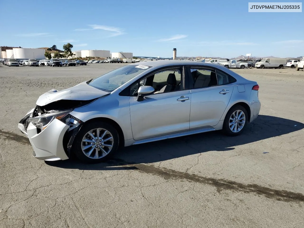 2022 Toyota Corolla Le VIN: JTDVPMAE7NJ205335 Lot: 77498484