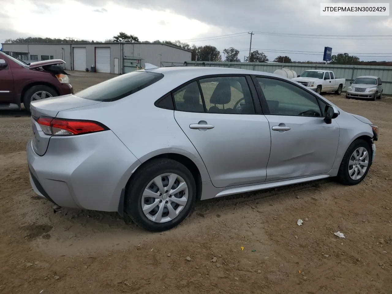 2022 Toyota Corolla Le VIN: JTDEPMAE3N3002429 Lot: 77671074