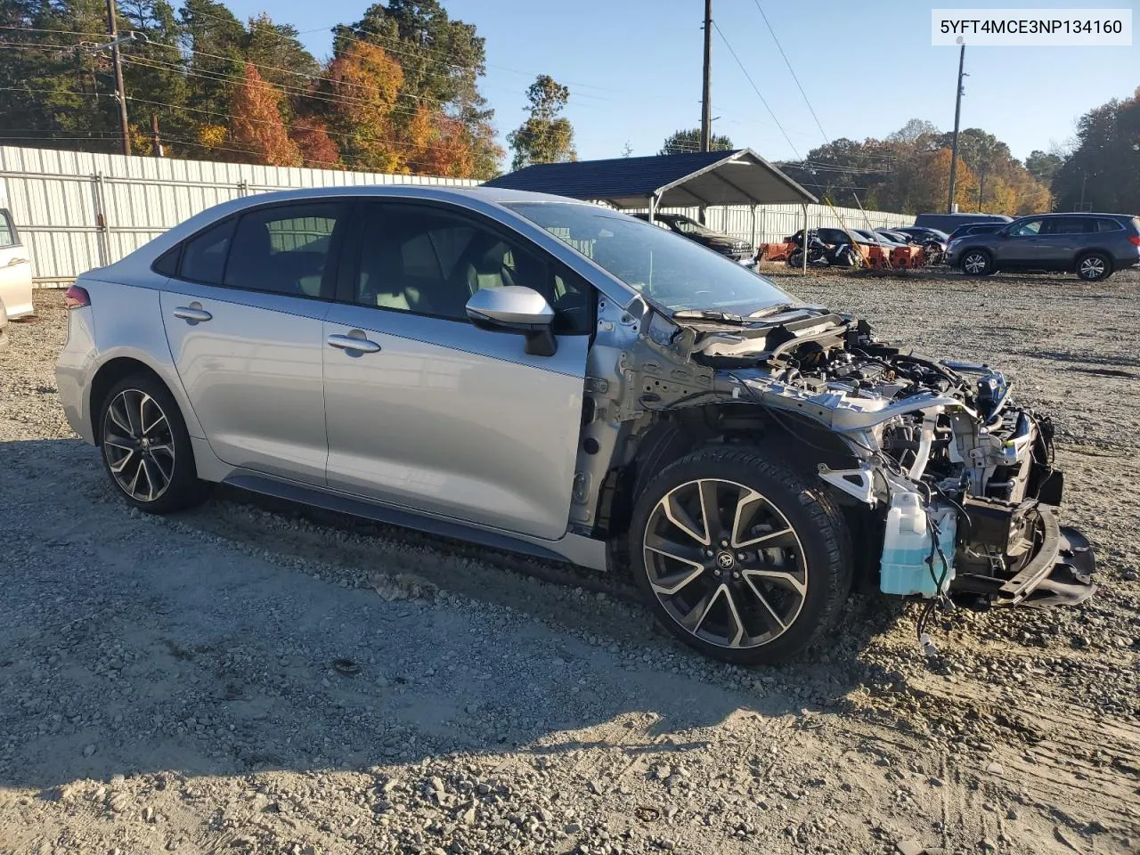 2022 Toyota Corolla Xse VIN: 5YFT4MCE3NP134160 Lot: 77966964