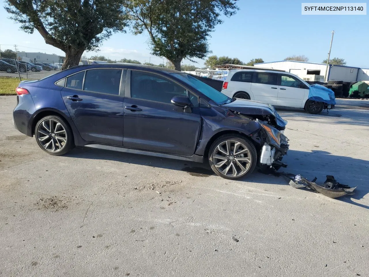 2022 Toyota Corolla Xse VIN: 5YFT4MCE2NP113140 Lot: 77990434