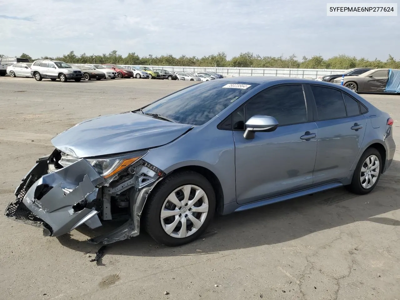 2022 Toyota Corolla Le VIN: 5YFEPMAE6NP277624 Lot: 78023564