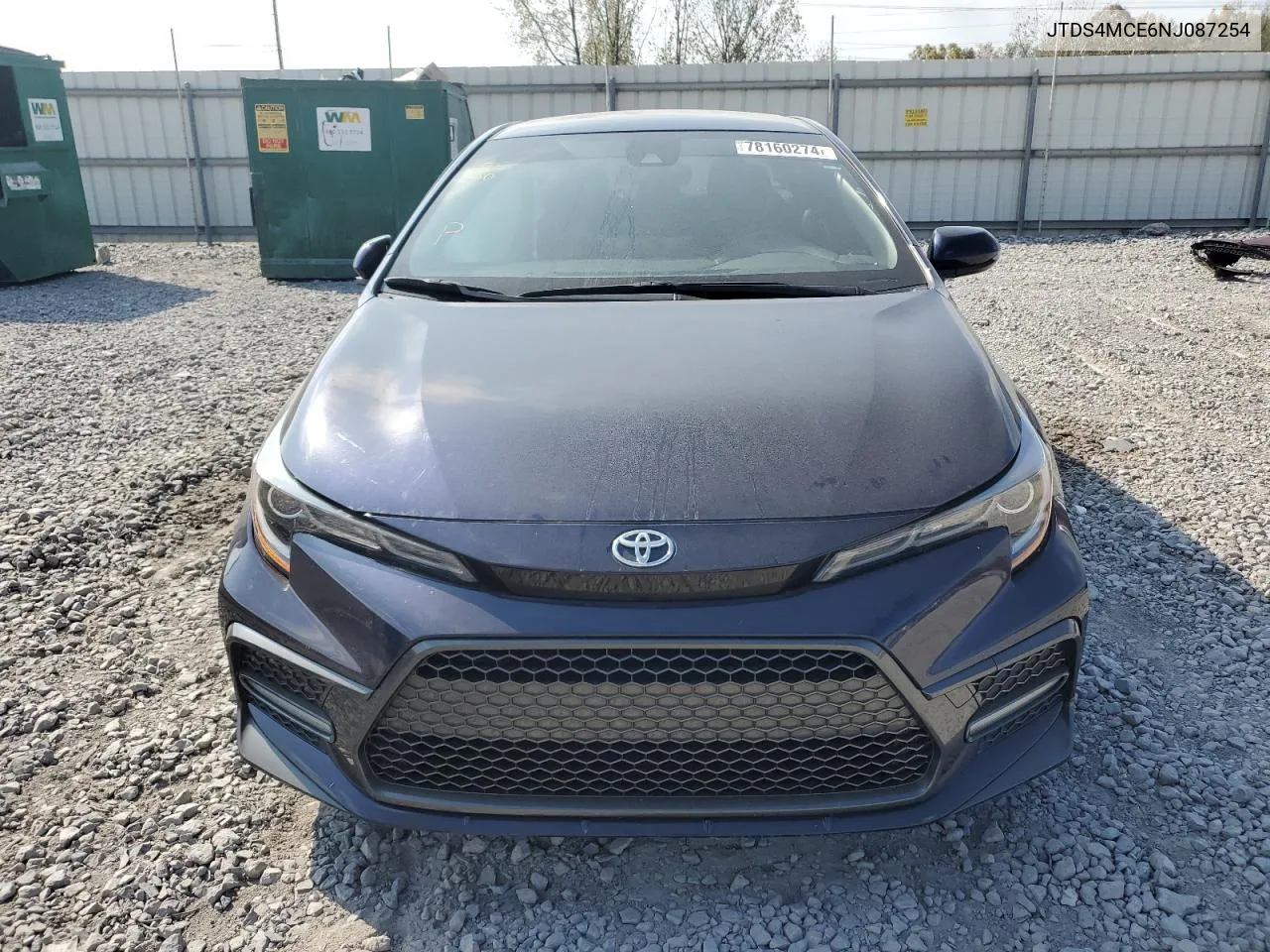 2022 Toyota Corolla Se VIN: JTDS4MCE6NJ087254 Lot: 78160274