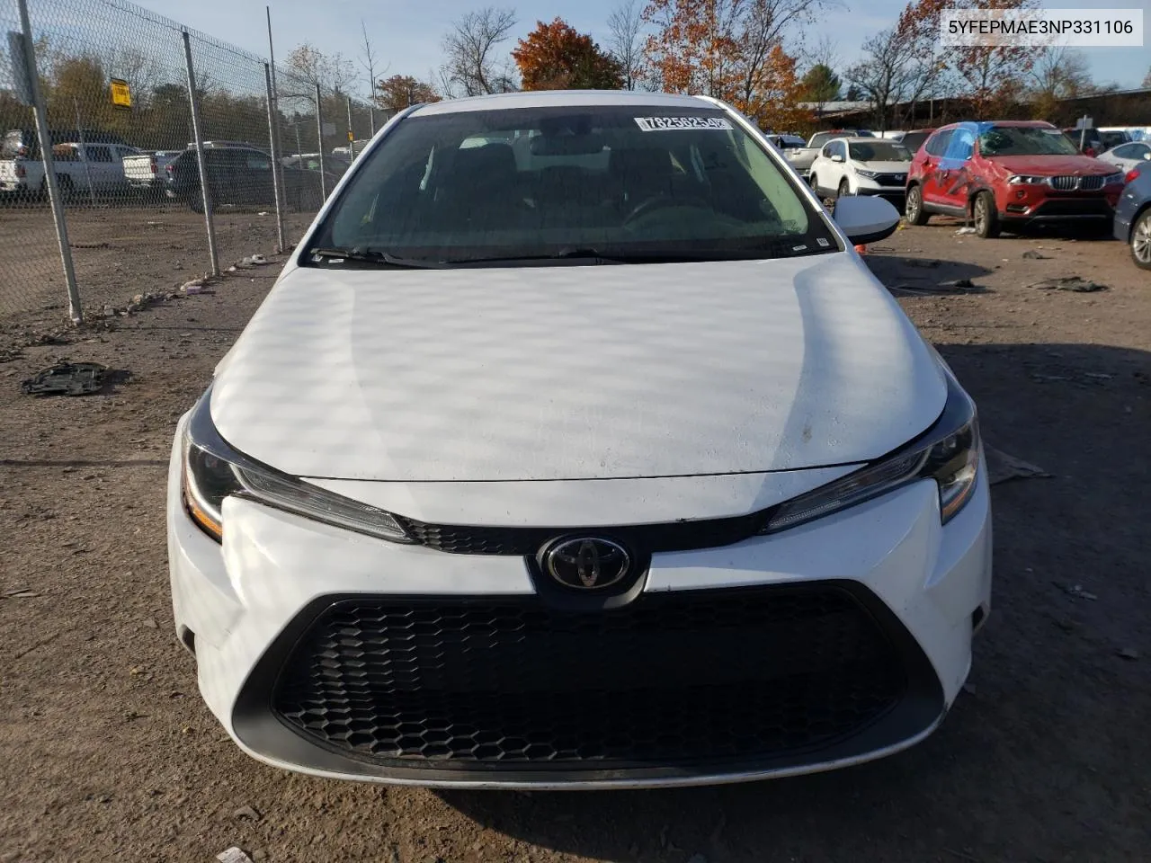 2022 Toyota Corolla Le VIN: 5YFEPMAE3NP331106 Lot: 78256254