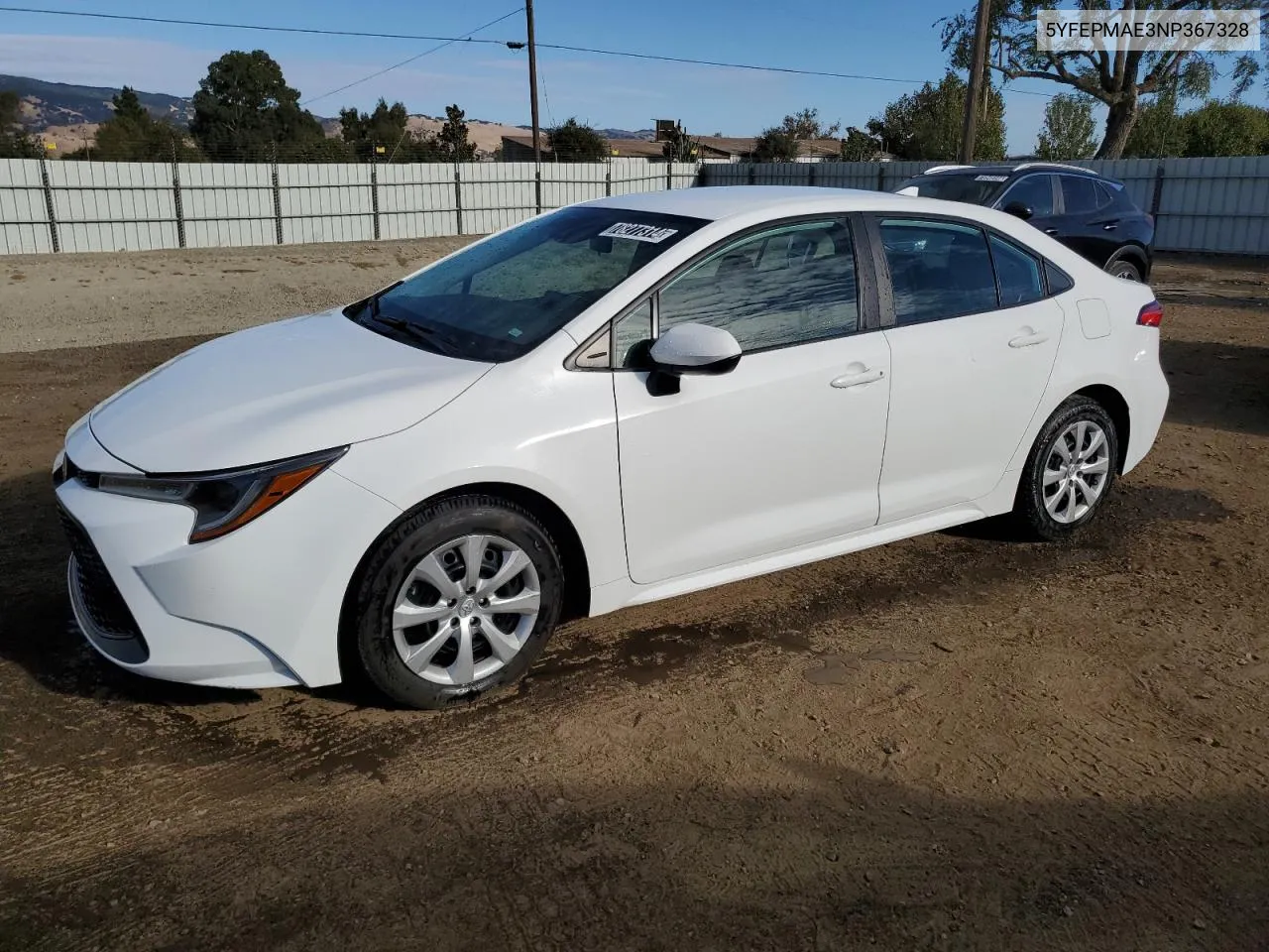 2022 Toyota Corolla Le VIN: 5YFEPMAE3NP367328 Lot: 78277314