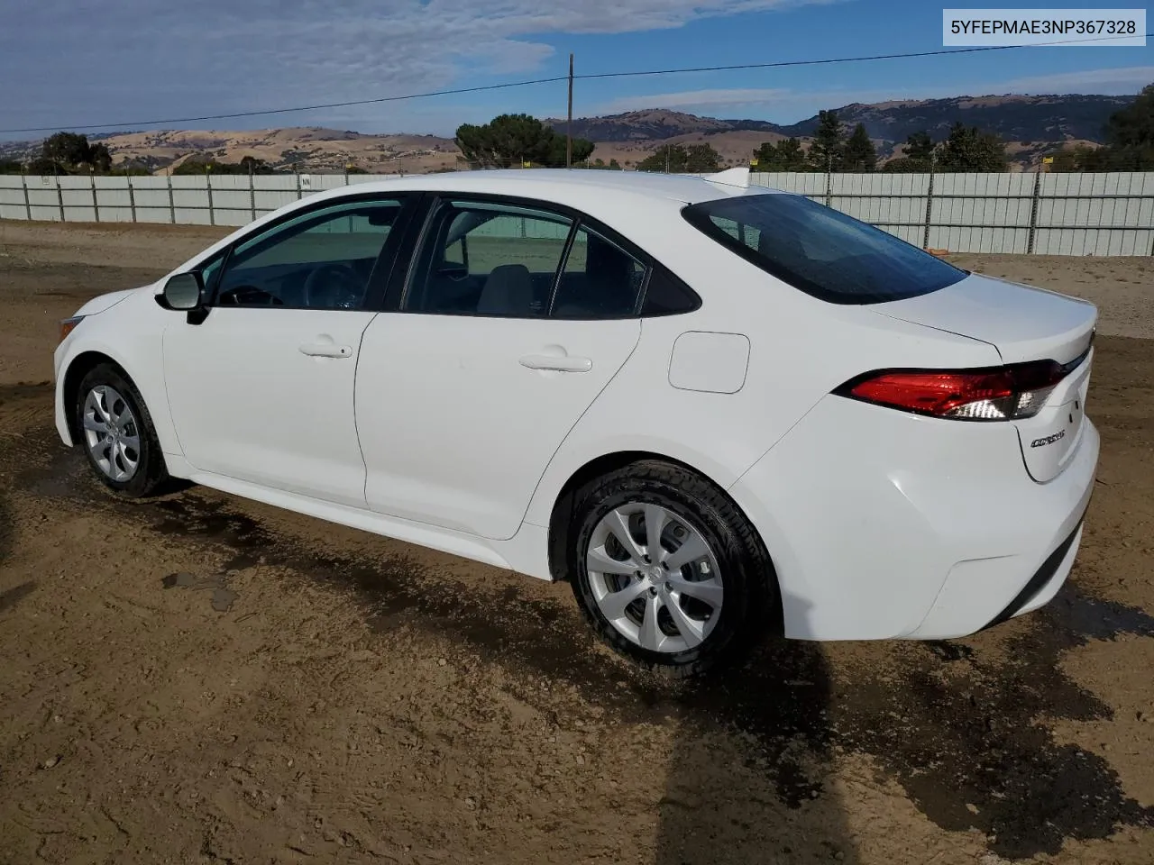 2022 Toyota Corolla Le VIN: 5YFEPMAE3NP367328 Lot: 78277314