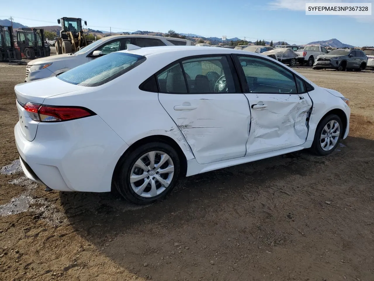 2022 Toyota Corolla Le VIN: 5YFEPMAE3NP367328 Lot: 78277314