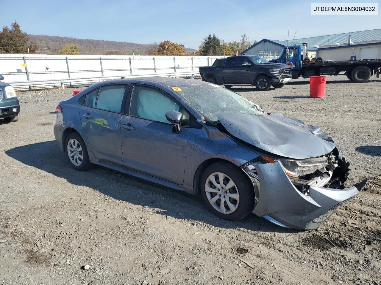 2022 Toyota Corolla Le VIN: JTDEPMAE8N3004032 Lot: 78467004