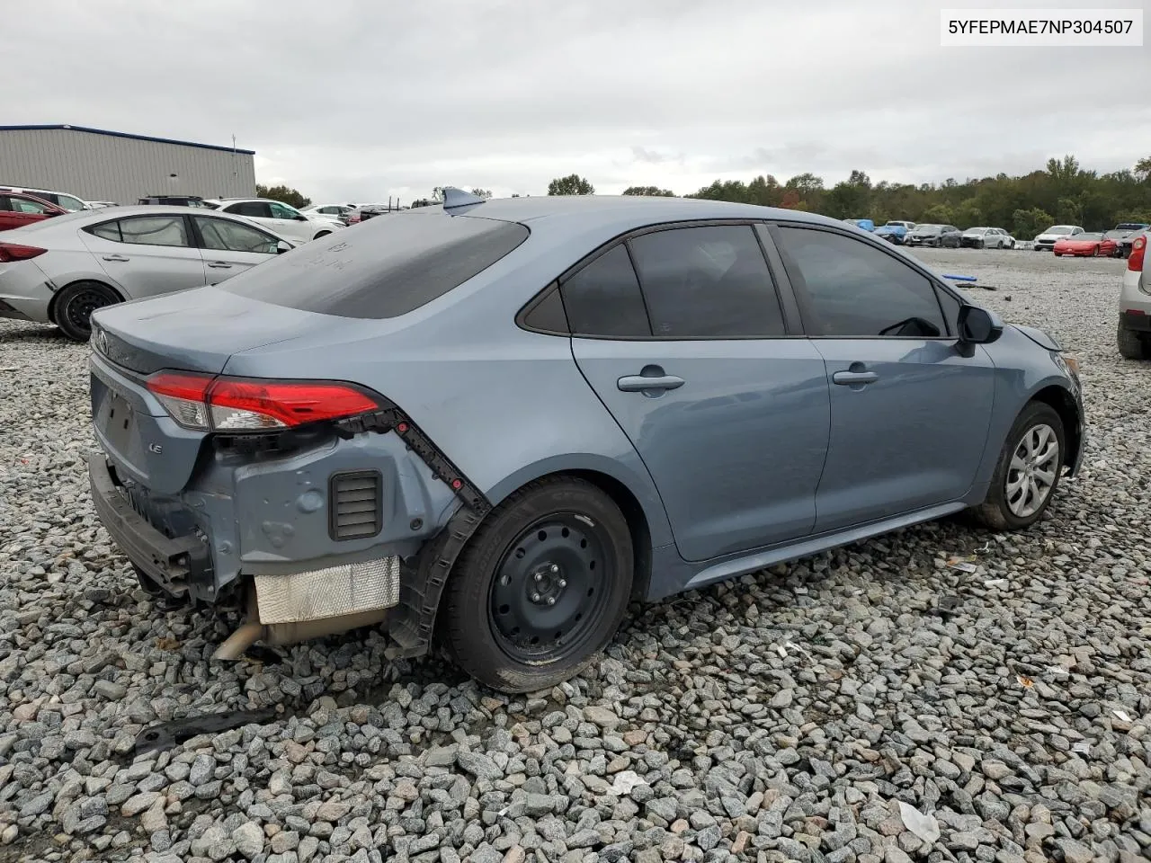 2022 Toyota Corolla Le VIN: 5YFEPMAE7NP304507 Lot: 79942484