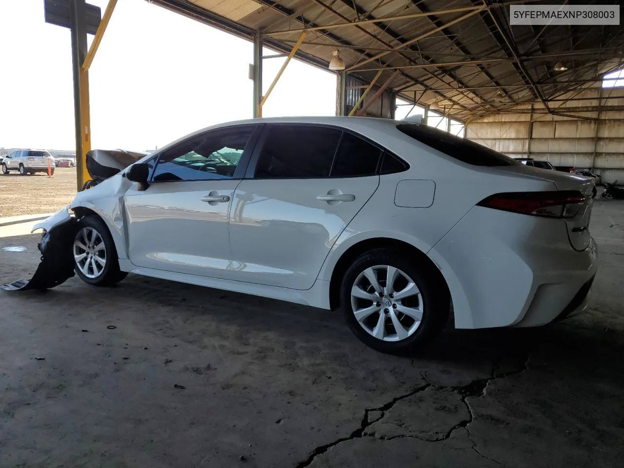 2022 Toyota Corolla Le VIN: 5YFEPMAEXNP308003 Lot: 80287134