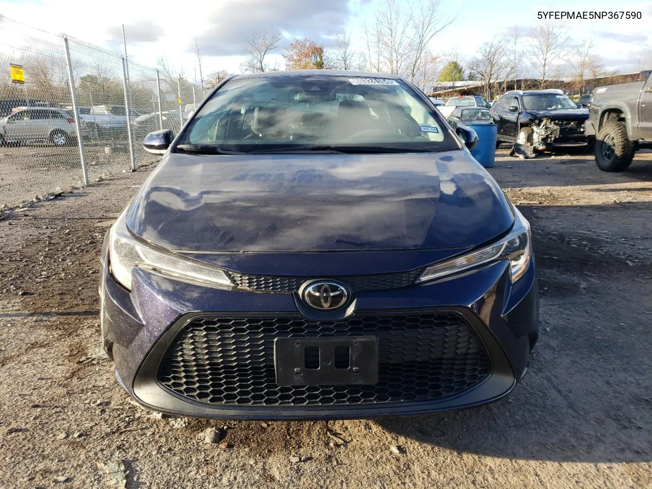 2022 Toyota Corolla Le VIN: 5YFEPMAE5NP367590 Lot: 80324164