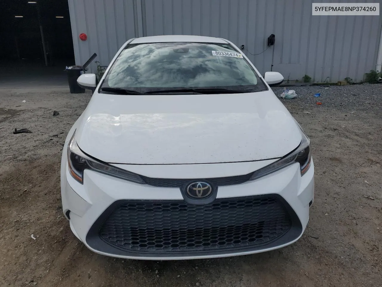 2022 Toyota Corolla Le VIN: 5YFEPMAE8NP374260 Lot: 80336474