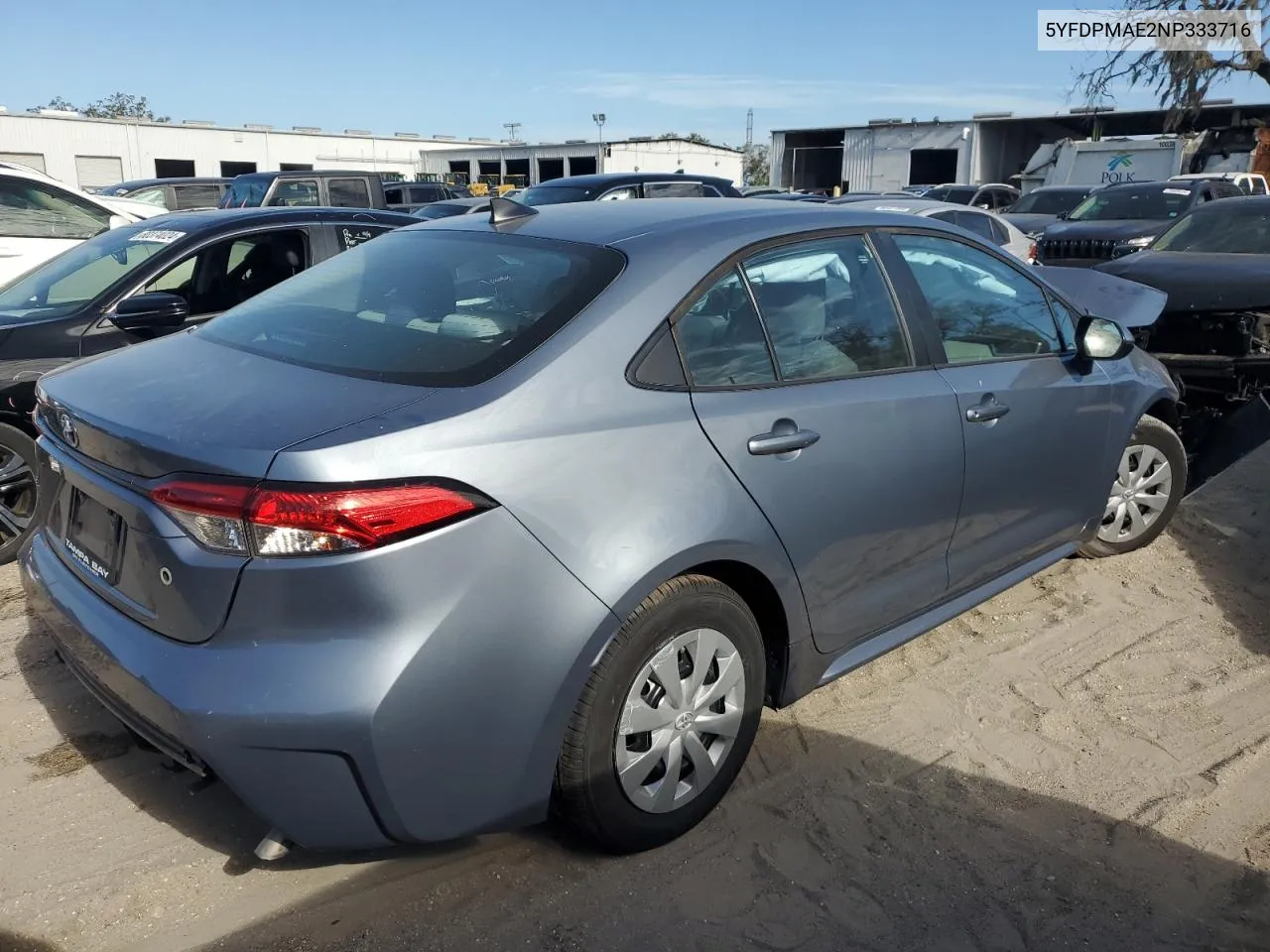 2022 Toyota Corolla L VIN: 5YFDPMAE2NP333716 Lot: 80387644