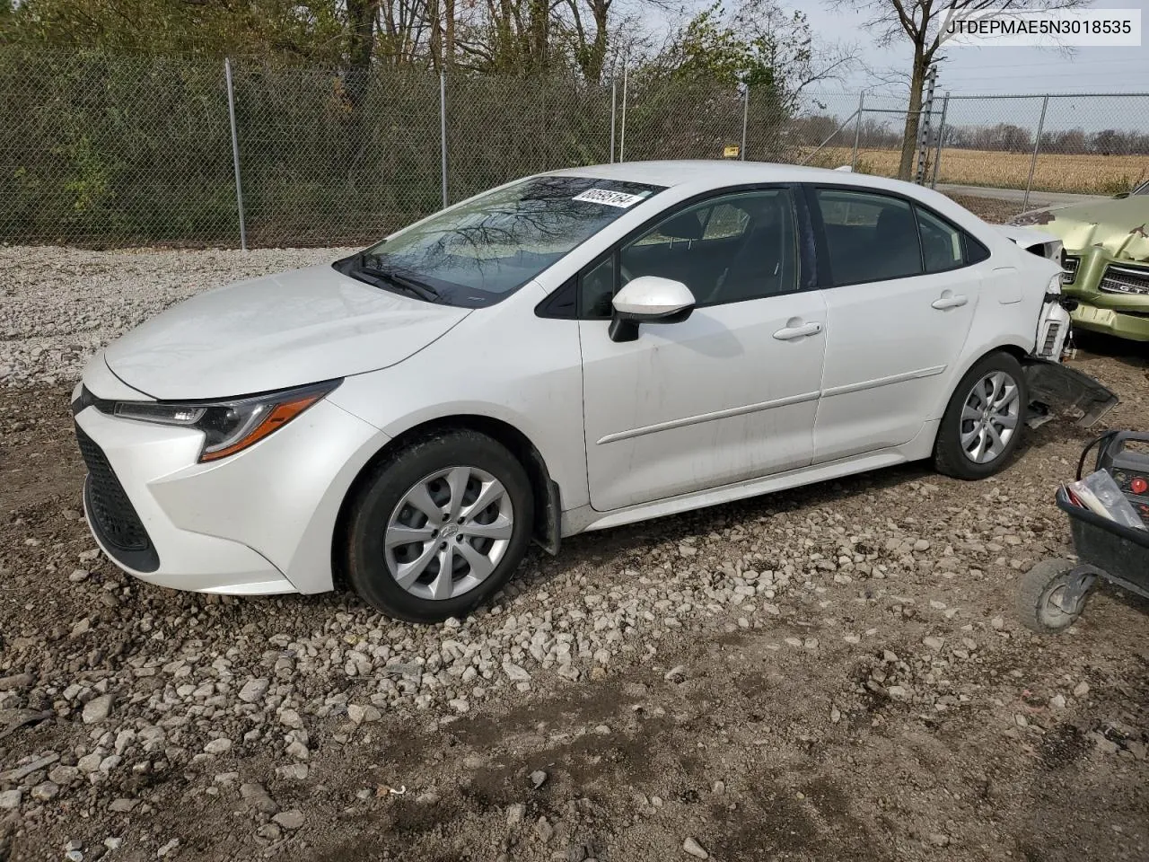 2022 Toyota Corolla Le VIN: JTDEPMAE5N3018535 Lot: 80595164