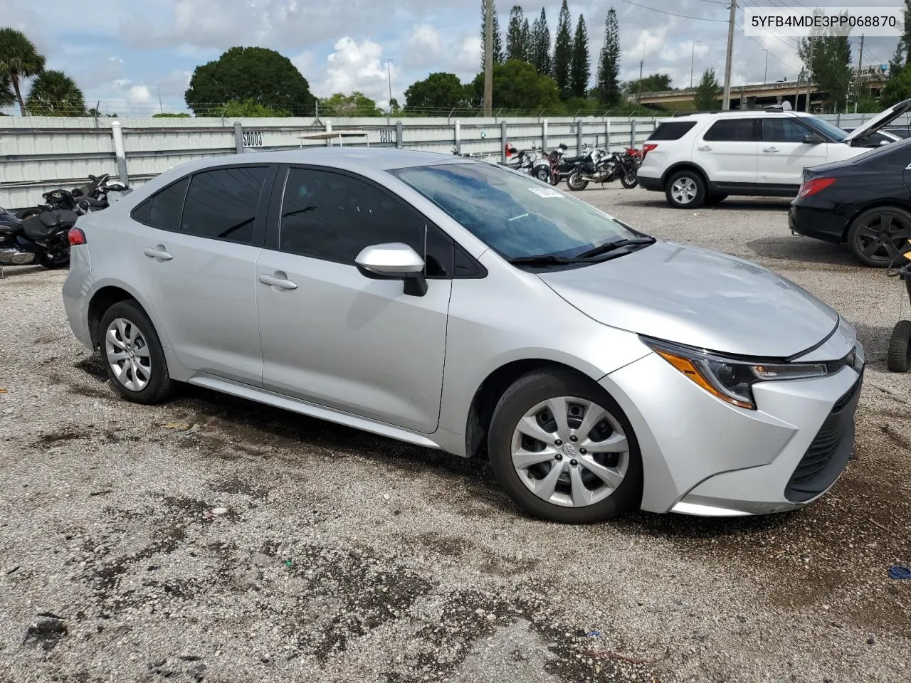 2023 Toyota Corolla Le VIN: 5YFB4MDE3PP068870 Lot: 71291074