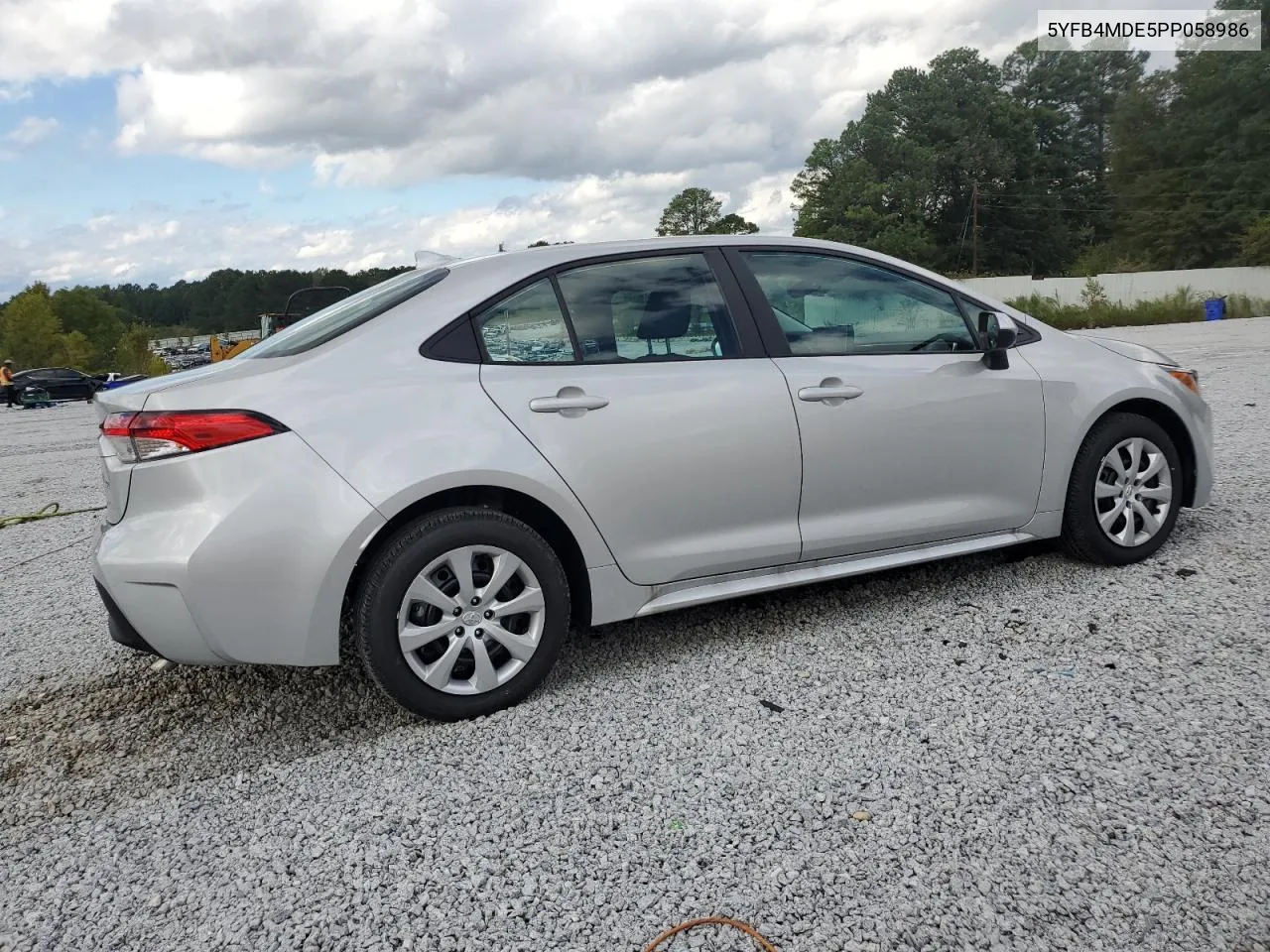 2023 Toyota Corolla Le VIN: 5YFB4MDE5PP058986 Lot: 73557664