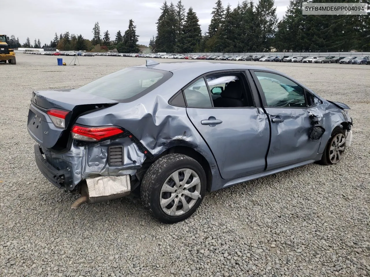 2023 Toyota Corolla Le VIN: 5YFB4MDE6PP004094 Lot: 76048464