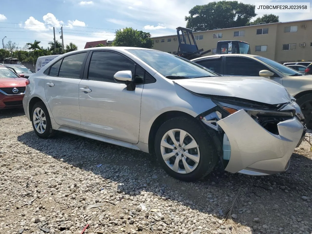 2024 Toyota Corolla Le VIN: JTDBCMFE2RJ023958 Lot: 72337114