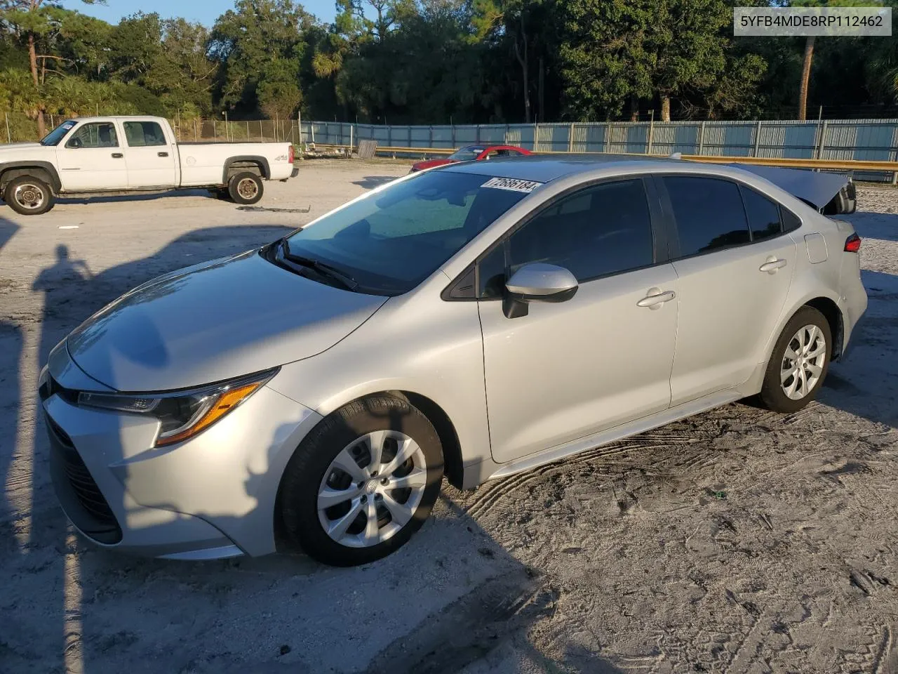 2024 Toyota Corolla Le VIN: 5YFB4MDE8RP112462 Lot: 72686184