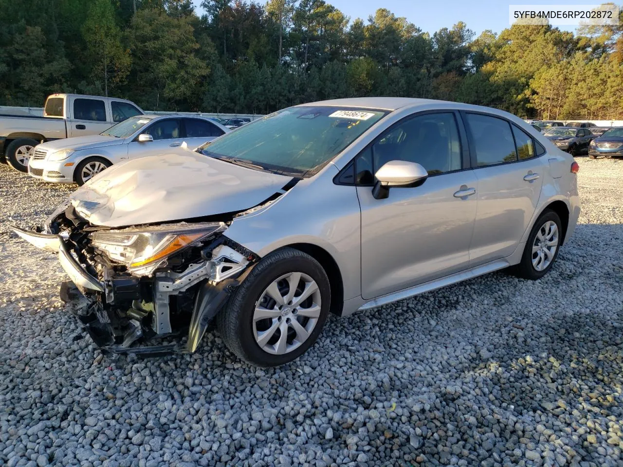 2024 Toyota Corolla Le VIN: 5YFB4MDE6RP202872 Lot: 77948674