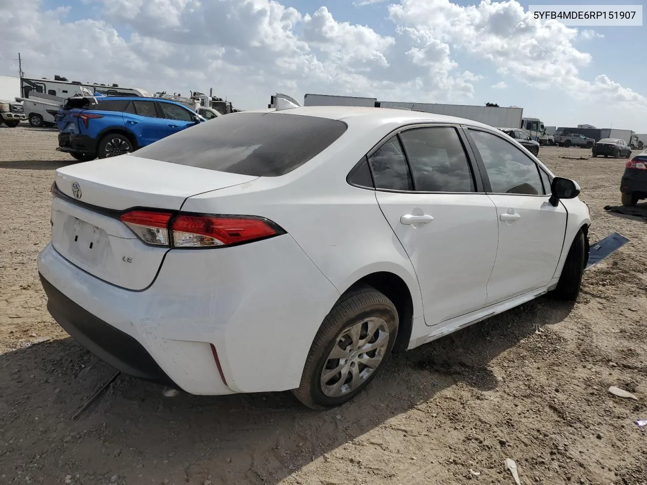 2024 Toyota Corolla Le VIN: 5YFB4MDE6RP151907 Lot: 78102024