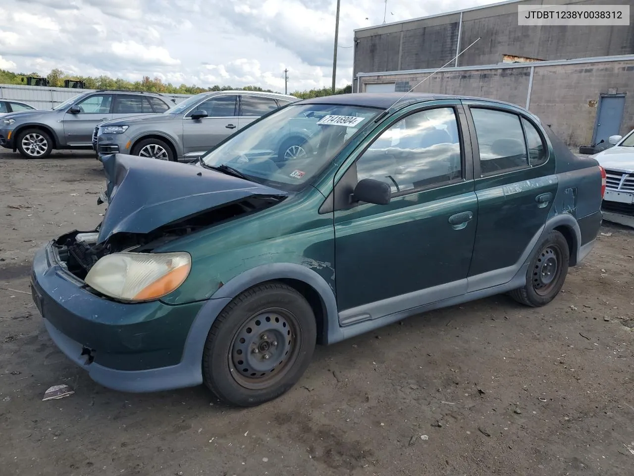 2000 Toyota Echo VIN: JTDBT1238Y0038312 Lot: 71416904