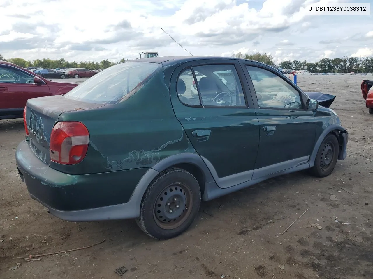 2000 Toyota Echo VIN: JTDBT1238Y0038312 Lot: 71416904