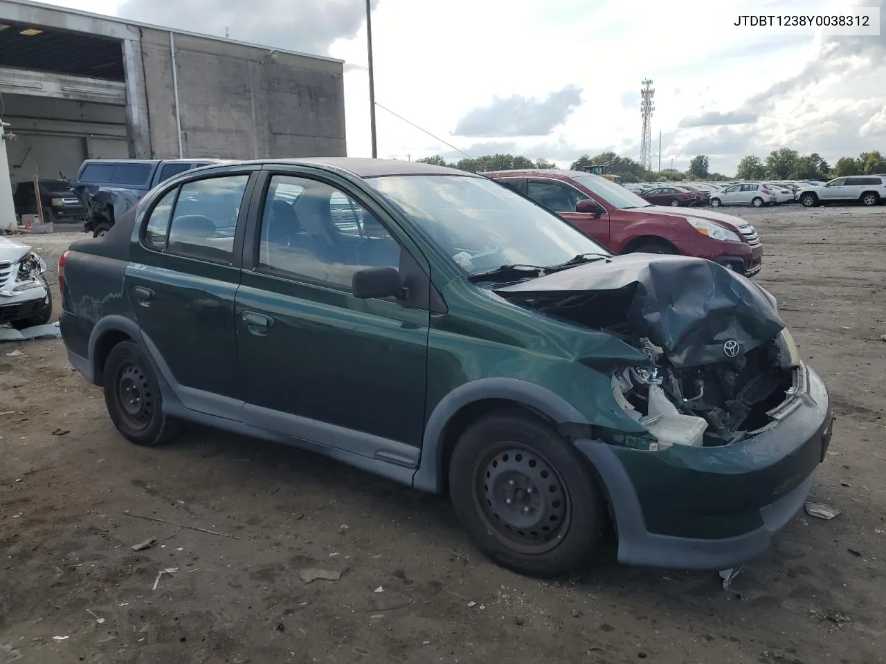 2000 Toyota Echo VIN: JTDBT1238Y0038312 Lot: 71416904