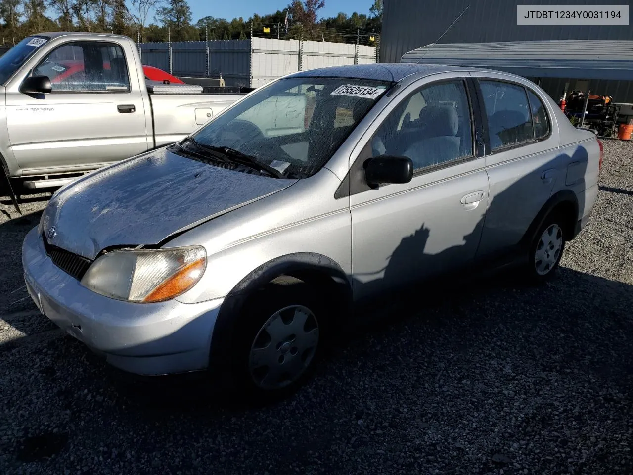 2000 Toyota Echo VIN: JTDBT1234Y0031194 Lot: 75525134