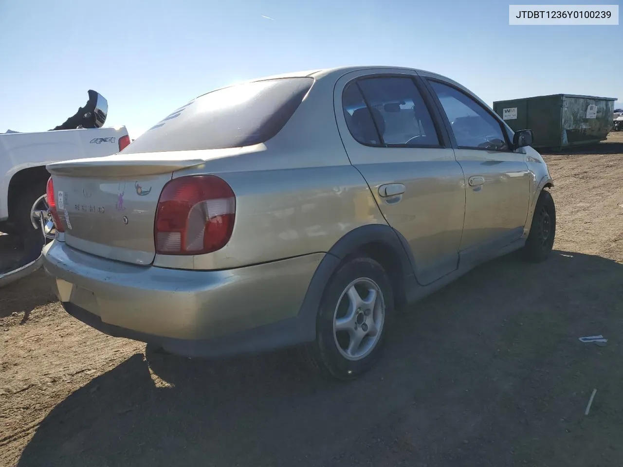 2000 Toyota Echo VIN: JTDBT1236Y0100239 Lot: 78858964