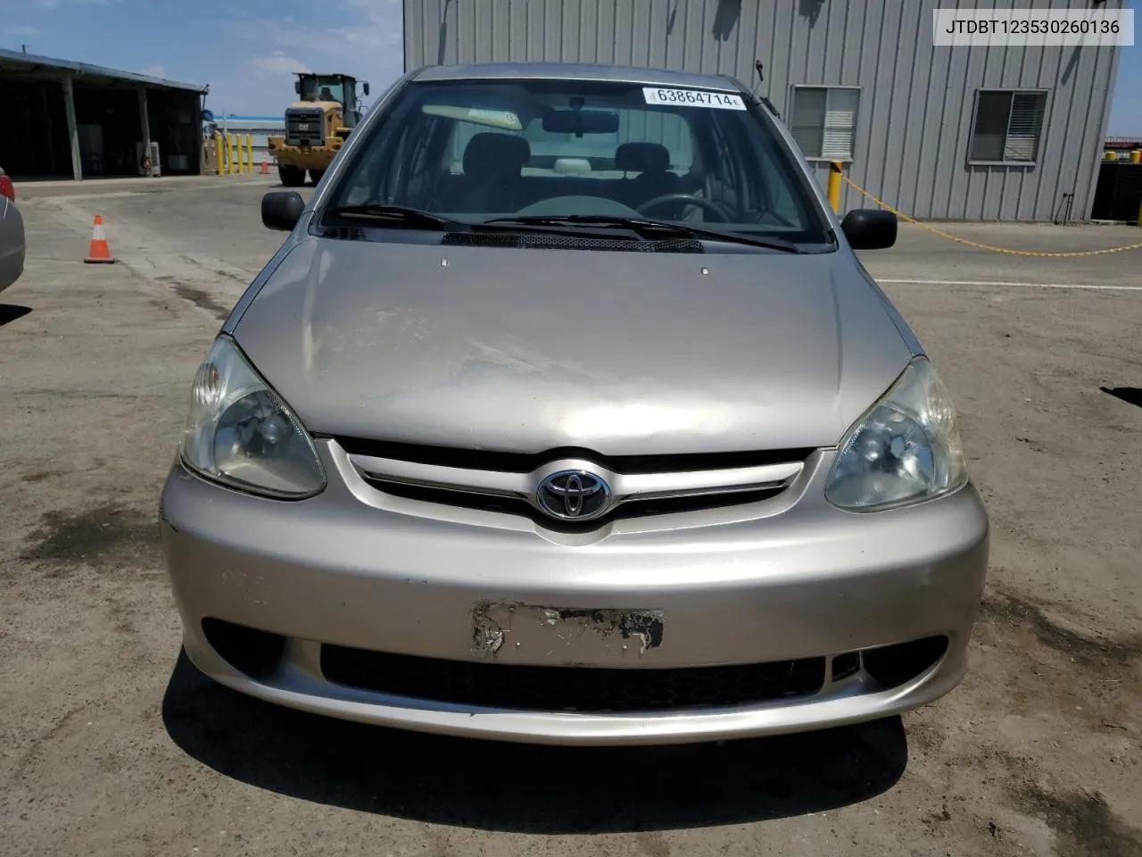 2003 Toyota Echo VIN: JTDBT123530260136 Lot: 63864714