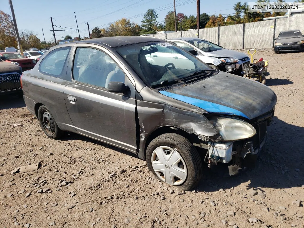 2003 Toyota Echo VIN: JTDAT123330283734 Lot: 72805134