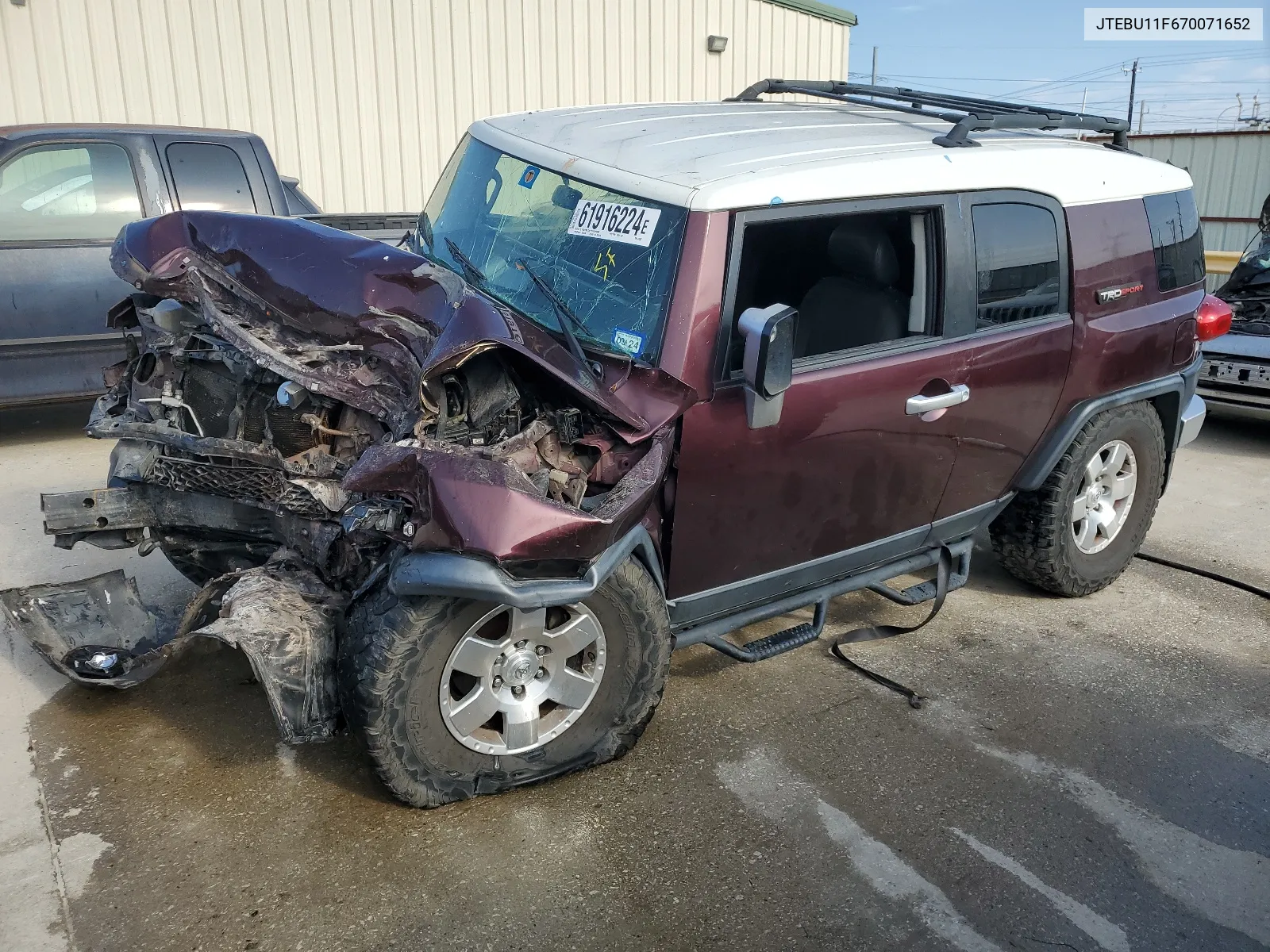 2007 Toyota Fj Cruiser VIN: JTEBU11F670071652 Lot: 61916224