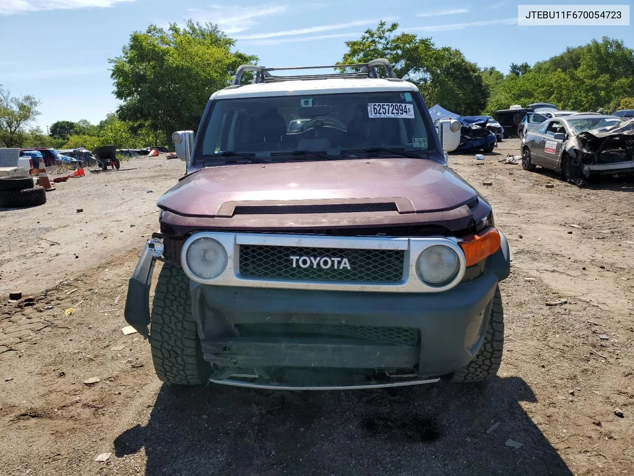 2007 Toyota Fj Cruiser VIN: JTEBU11F670054723 Lot: 62572994