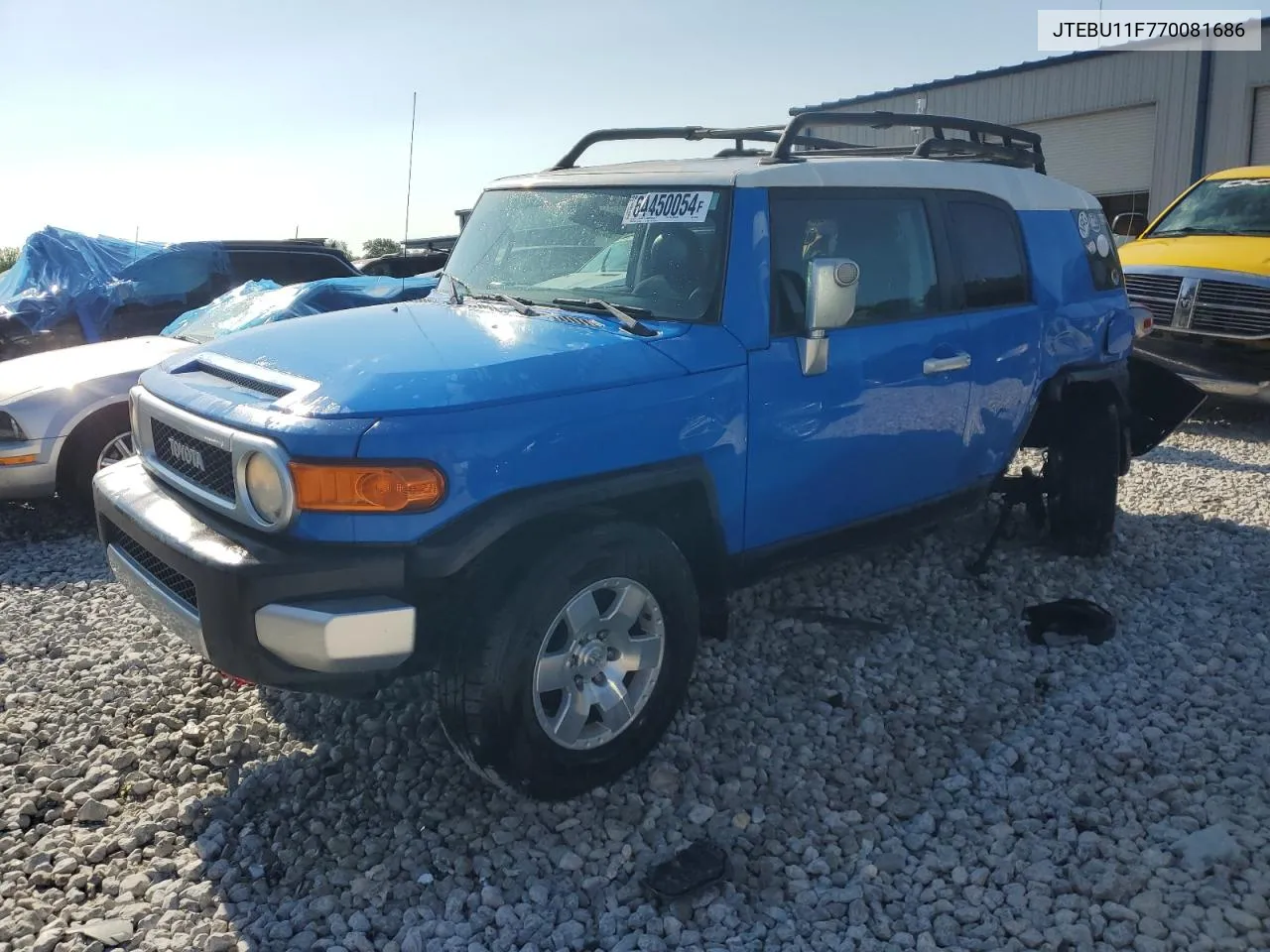 2007 Toyota Fj Cruiser VIN: JTEBU11F770081686 Lot: 64450054