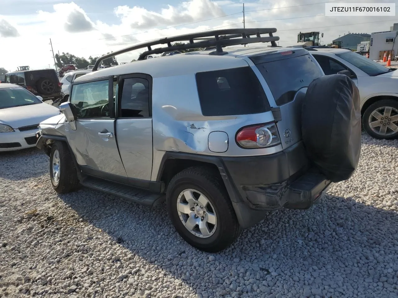 2007 Toyota Fj Cruiser VIN: JTEZU11F670016102 Lot: 67150404