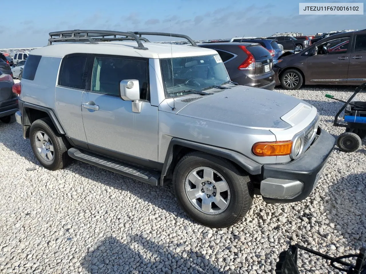 2007 Toyota Fj Cruiser VIN: JTEZU11F670016102 Lot: 67150404