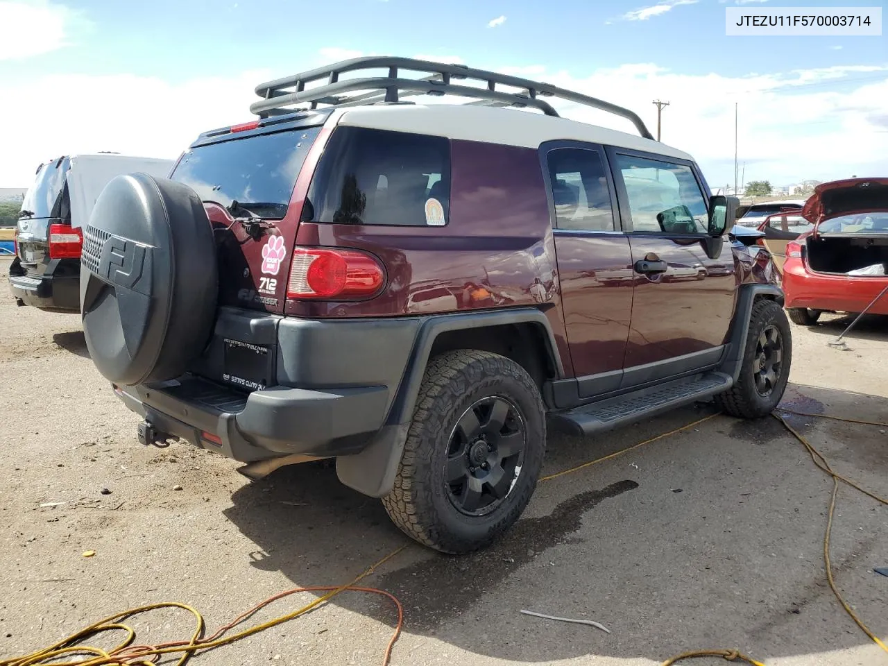 2007 Toyota Fj Cruiser VIN: JTEZU11F570003714 Lot: 69227154