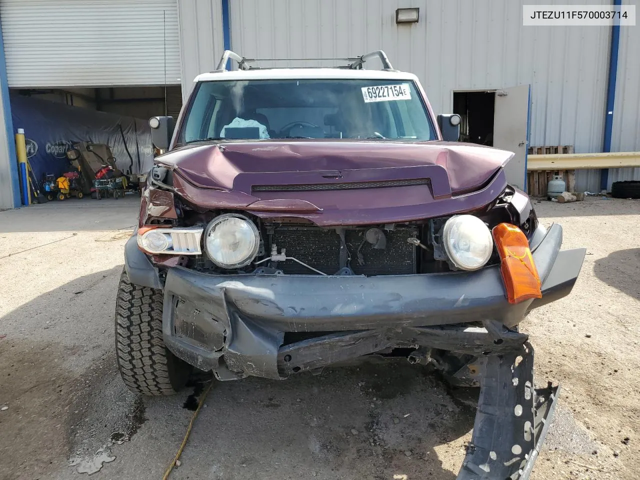 2007 Toyota Fj Cruiser VIN: JTEZU11F570003714 Lot: 69227154