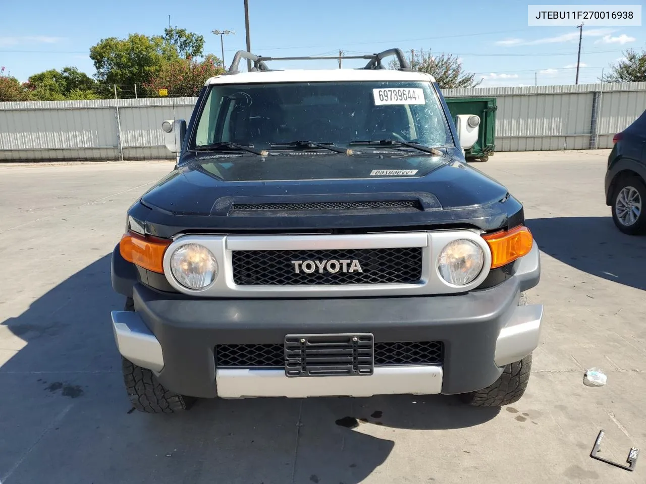 2007 Toyota Fj Cruiser VIN: JTEBU11F270016938 Lot: 69789644