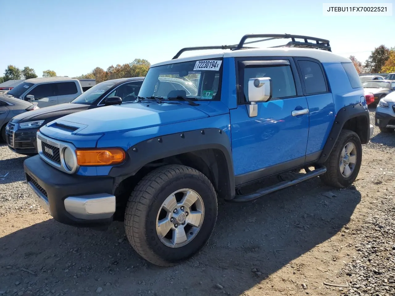 2007 Toyota Fj Cruiser VIN: JTEBU11FX70022521 Lot: 72230194