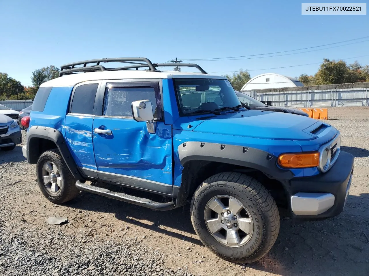 2007 Toyota Fj Cruiser VIN: JTEBU11FX70022521 Lot: 72230194