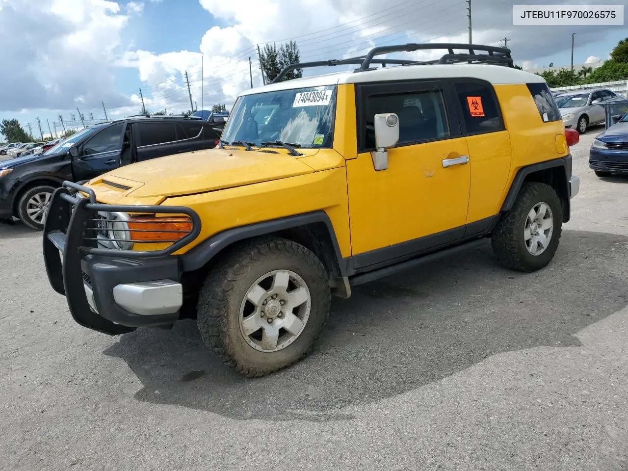 2007 Toyota Fj Cruiser VIN: JTEBU11F970026575 Lot: 74043094